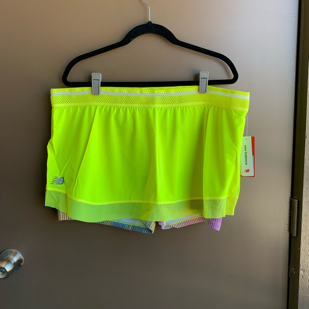 New Balance Neon Highlighter Yellow Tennis Skort